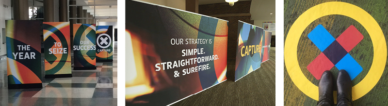 Signage at a sales conference